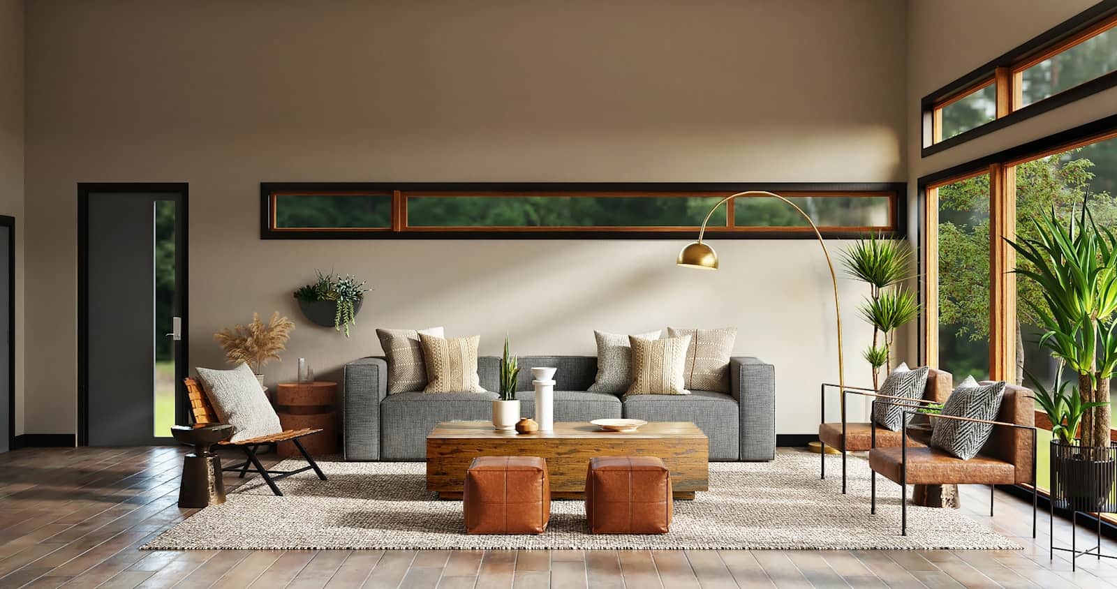 Warm mid-century living room